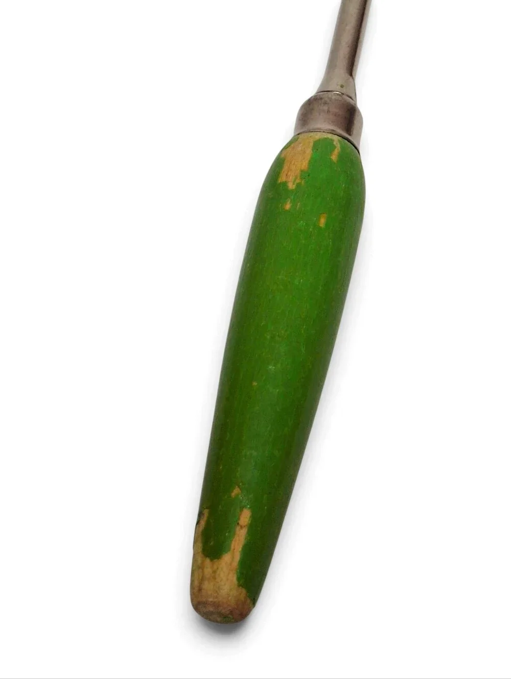 Vintage Green Ladle Wood Handle 1930s Tear Drop Bowl Farmhouse Kitchen Decor